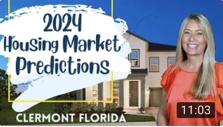 2024 Clermont Florida housing market trends infographic showing predictions for buyers, sellers, and investment opportunities in Central Florida.