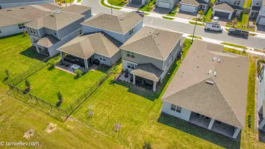 Arial view of 17291 Saw Palmetto Ave, a 4-bedroom home in Serenoa Lakes, Clermont, FL.