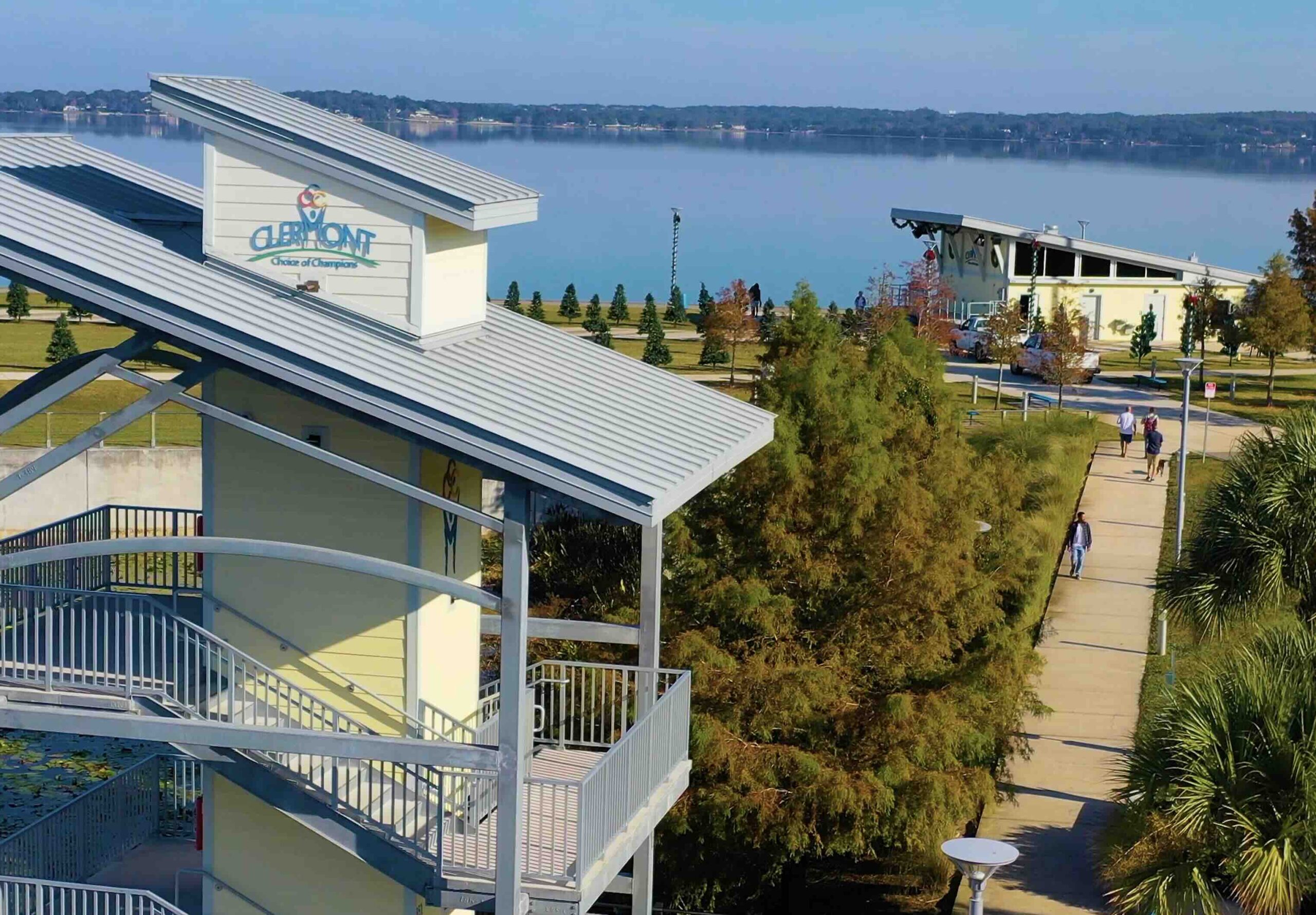 Families walking and biking near downtown Clermont and the Lake Minneola trail system