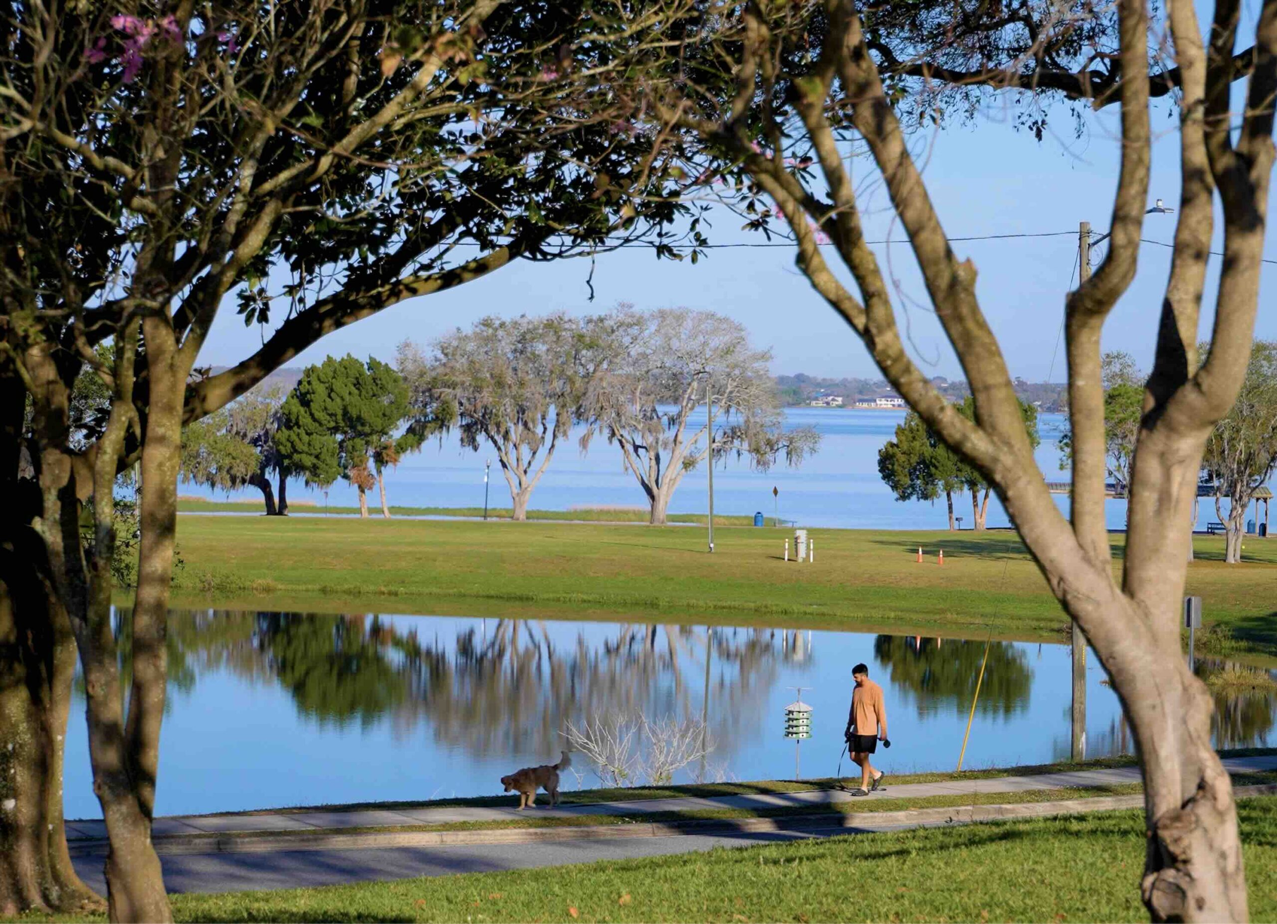 Families walking and biking near downtown Clermont and the Lake Minneola trail system